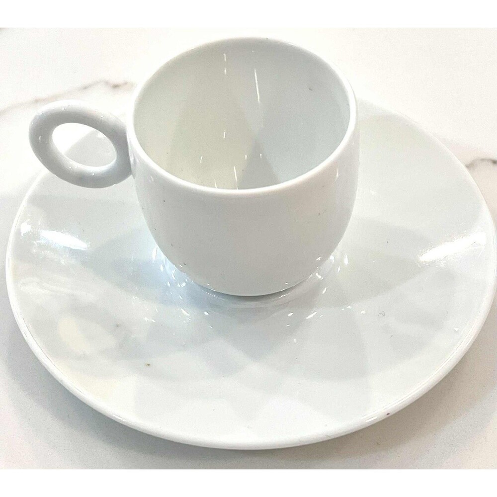 One Bernardaud Espresso Cup & Saucer Fusion Bla White 2 Oz Hard to Find - Picture 5 of 6